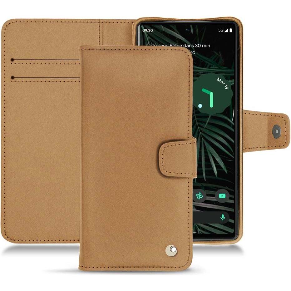 Thumbnail - Noreve Lederschutzhülle Wallet (Google Pixel 6 Pro), Smartphone Hülle, Beige