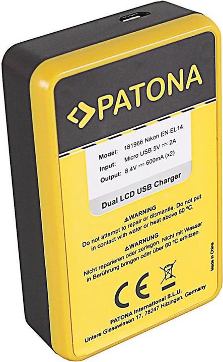 Produktbild Patona Dual LCD USB Ladegerät Nikon EN-EL14 (Kamera Akku Ladegerät)