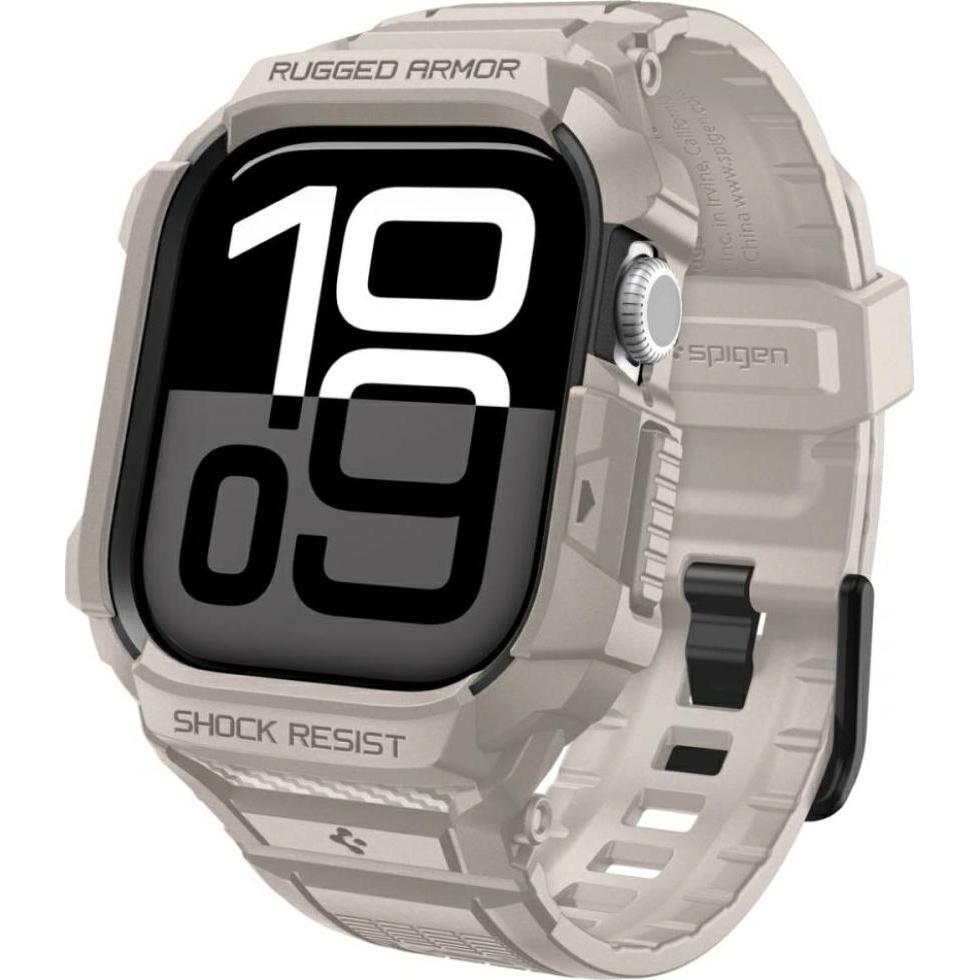 Spigen Beige - Rugged Armor Pro V2 - Apple Watch 10 42Mm / Watch 11 42Mm - Dune (42 Mm, Tpu), Cinturini Per Orologi,