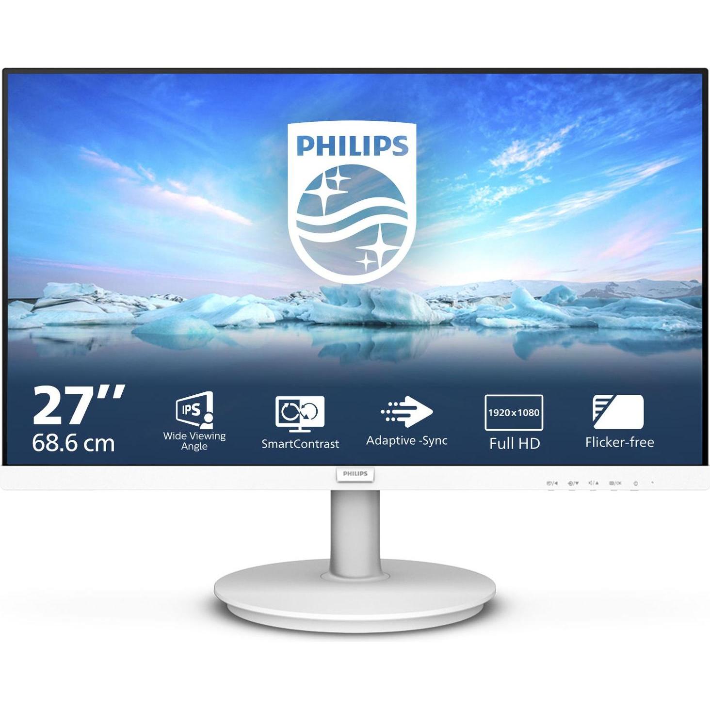 Philips 271V8AW (1920 x 1080 Pixel, 27"), Monitor, Weiss