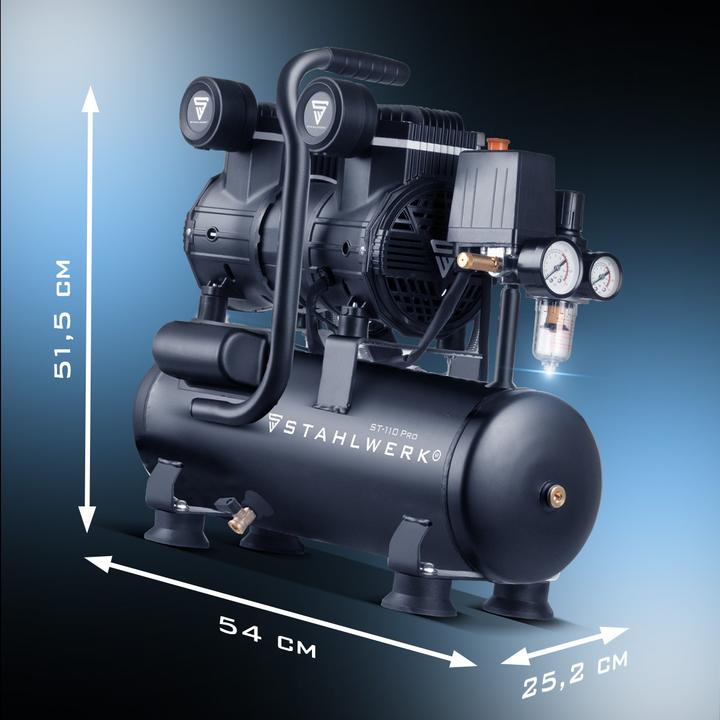 Produktbild Stahlwerk Kompressor ST-110 Pro Druckluftset Vollausstattung (10 Bar, 10 l)