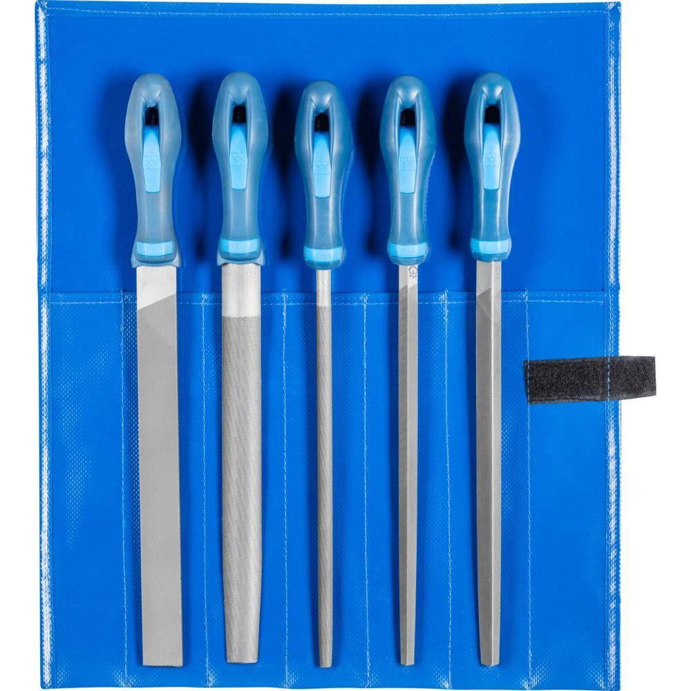 Pferd, Raspel + Feile, Werkstattfeilen in Rolltasche 543 WR 250 (Hieb 3, 250 mm)