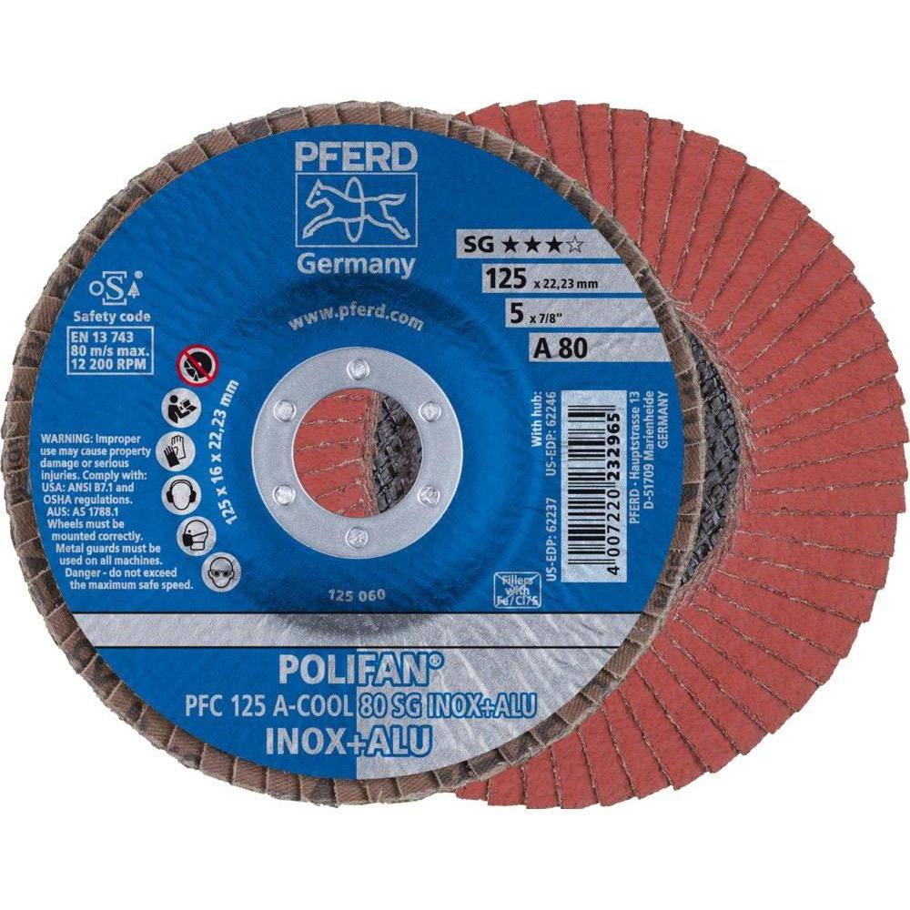 Pferd, Schleifmittel, POLIFANFächerscheibe PFC ACOOL 80 SG INOX ALU (80)
