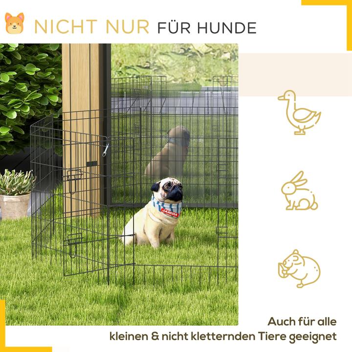 Actual product image PawHut Welpenauslauf Metall Schwarz