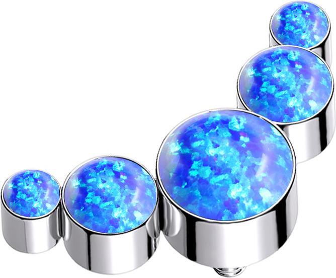 Immagine prodotto Star Piercing Dermal Anchor argento cinque opali blu (senza ottone, Titanio)