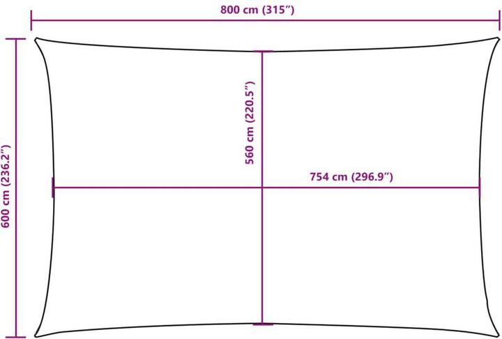 Produktbild vidaXL Sonnensegel (600 x 800 cm)