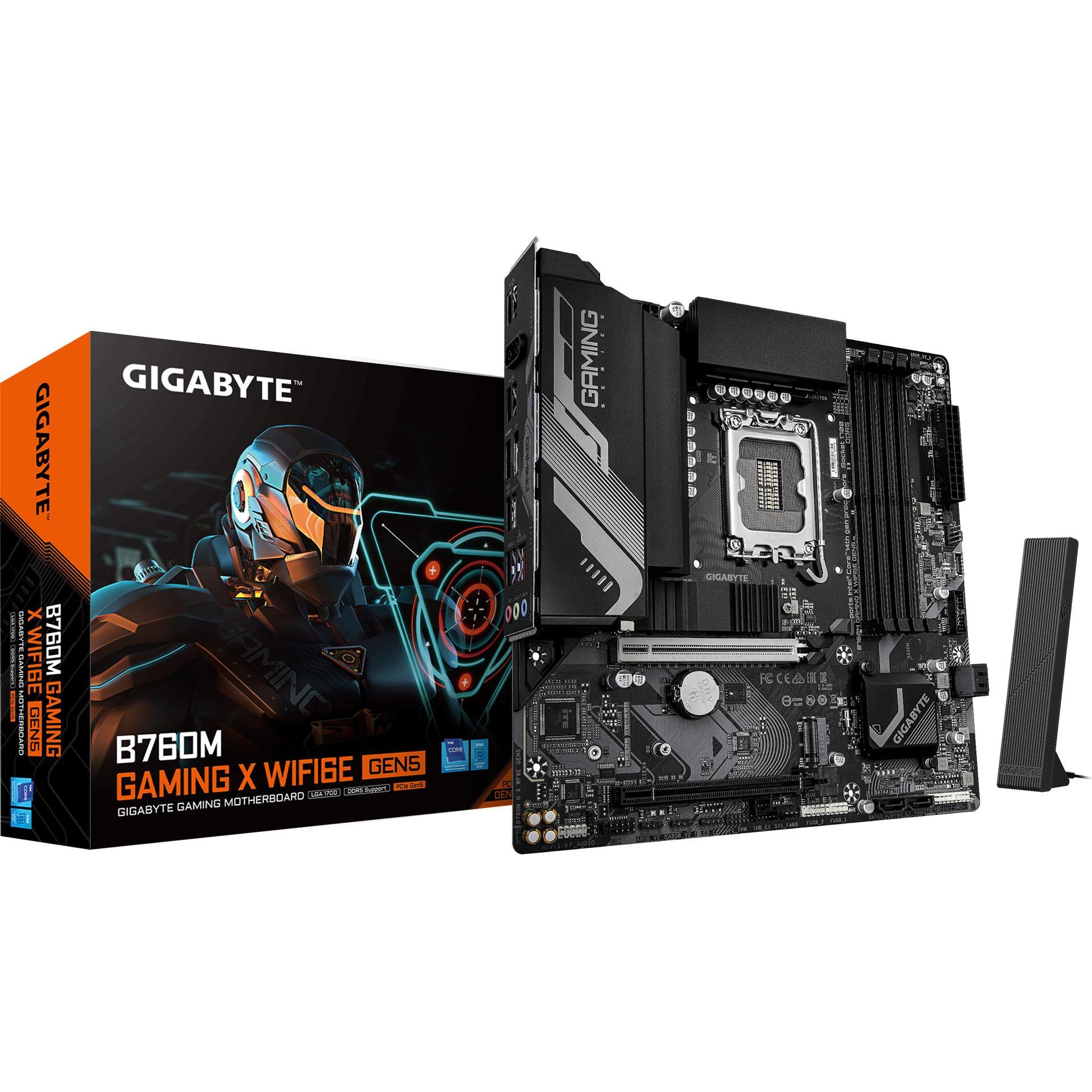 Gigabyte B760M Gaming X WiFi6E Gen5 (B760,S1700,mATX,DDR5 (LGA 1700, Intel B760, mATX), Mainboard