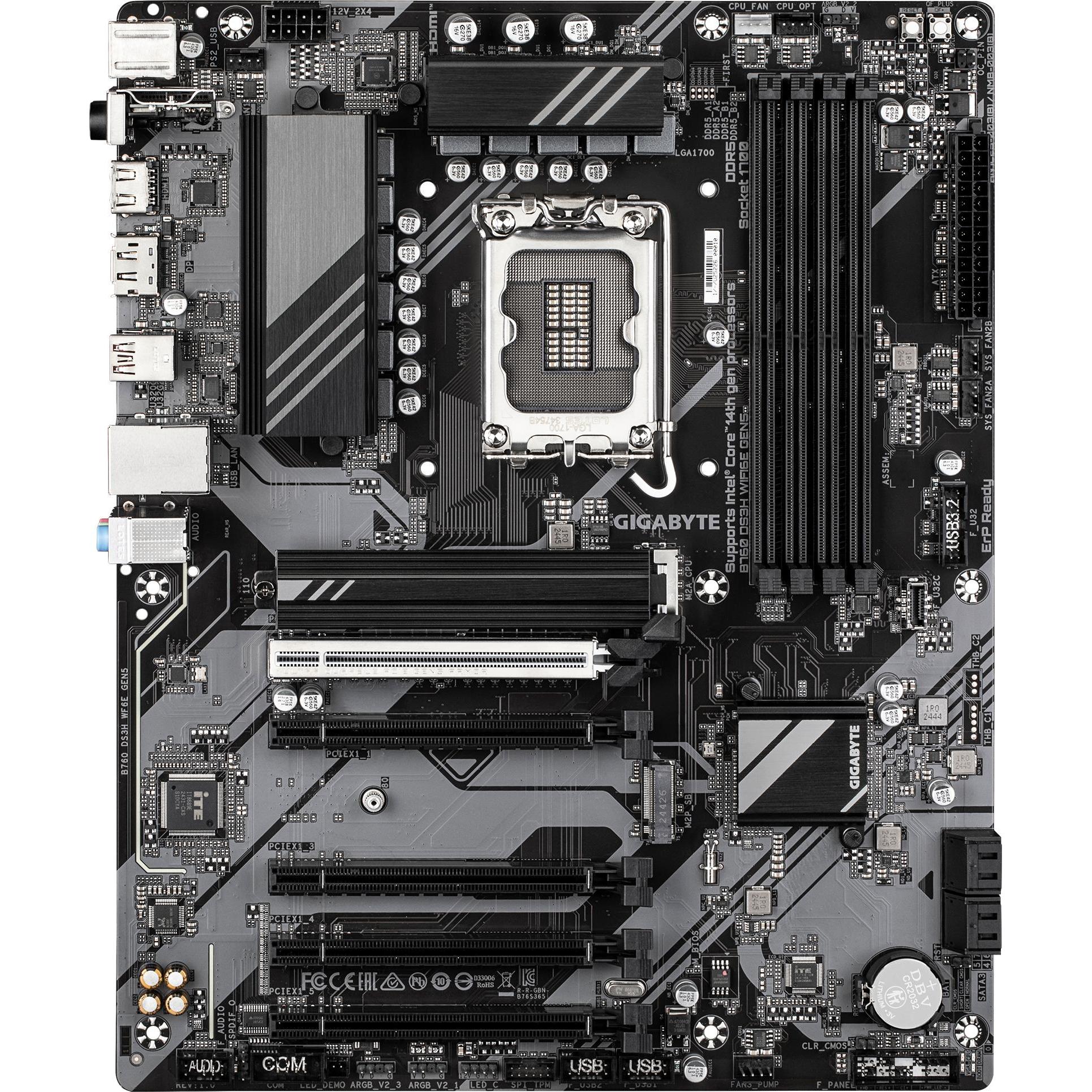 Gigabyte B760 DS3H WiFi6E GEN5 (B760,S1700,ATX (LGA 1700, Intel B760, ATX), Mainboard