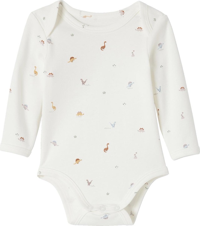 Image du produit Vertbaudet Lot de 5 bodies bébé manches longues à enfiler avec dinos, coton bio (56)