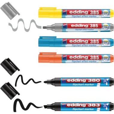 Edding, Marker, 385/380/383 Flipchart-Marker farbsortiert 1,0 - 5,0 mm, 6 St. (Mehrfarbig, 5 mm, 6 x)