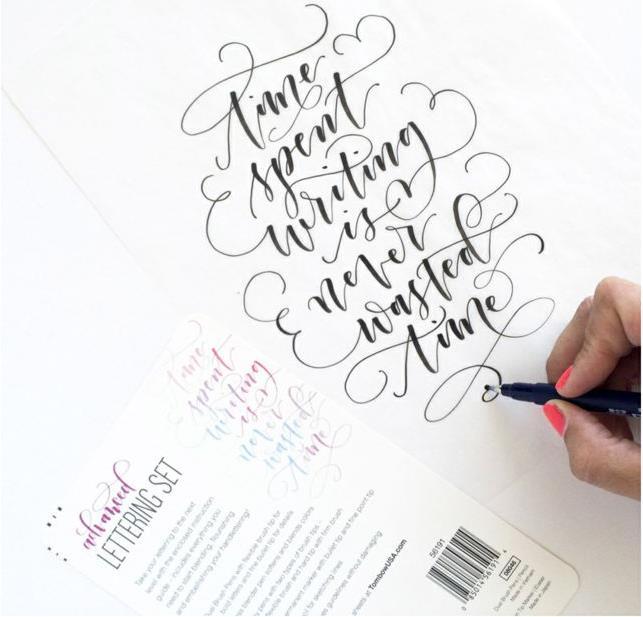 Actual product image Tombow Lettering set for beginners (Black, 6 x)