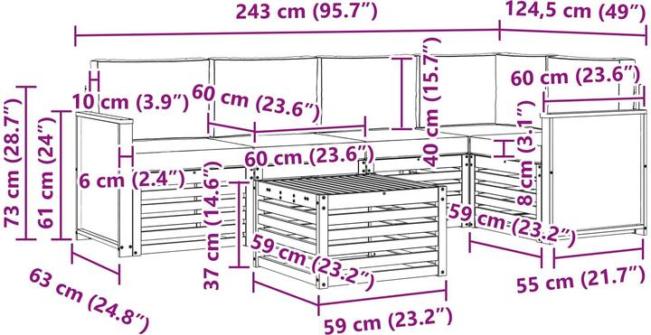 Produktbild vidaXL Outdoor-Sofa