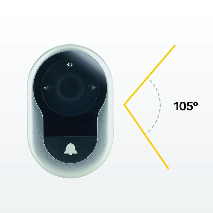 Actual product image Yale YA-45001440-6011 - Digital Door Spy DDV 4500, 4quot Display, Silver, With Doorbell amp Night V (Digital)