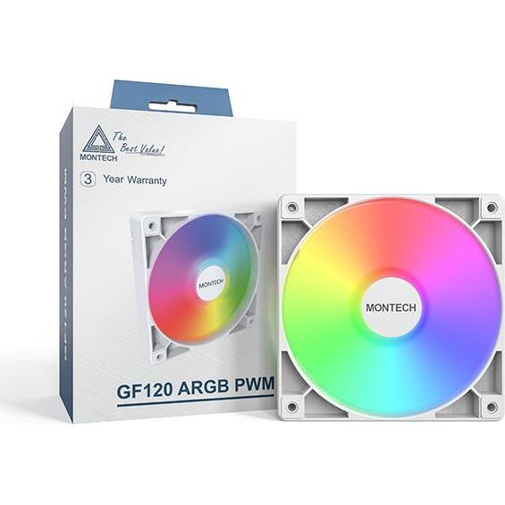 Montech GF120 PWM (120 mm, 1 x), PC Lüfter, Weiss