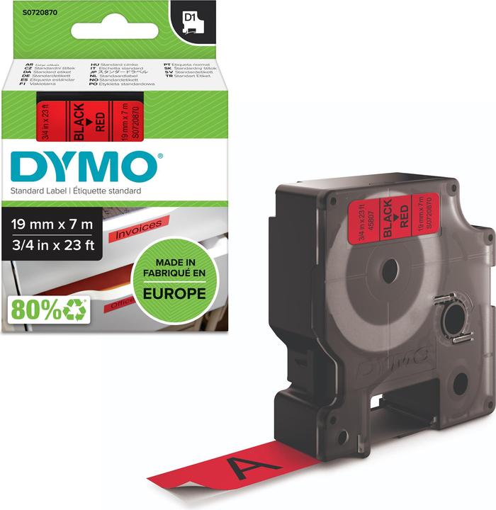 Produktbild Dymo S0720870 Standardband (1.90 cm, Rot)