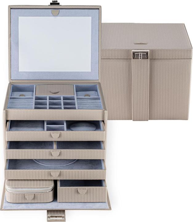 Produktbild Windrose 803955.07 - Schmuckkoffer XL mit Reiseetui Corbello taupe