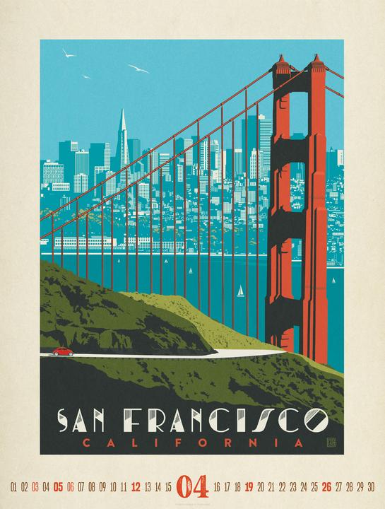 Produktbild Travel Time - Reise-Plakate Kalender 2026