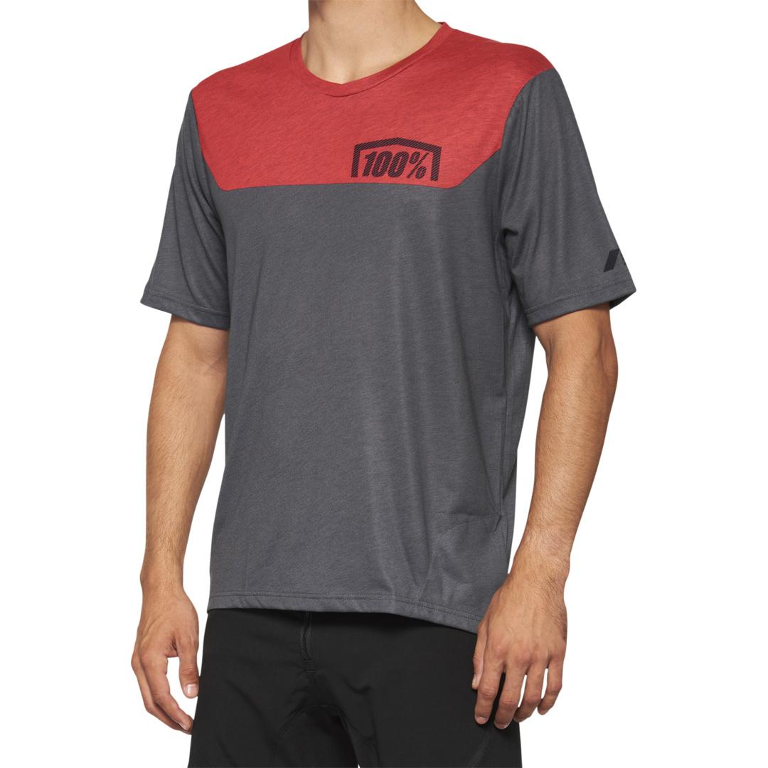 100%, Herren, Velotrikot, Airmatic Jersey (S), Rot, Grau, S