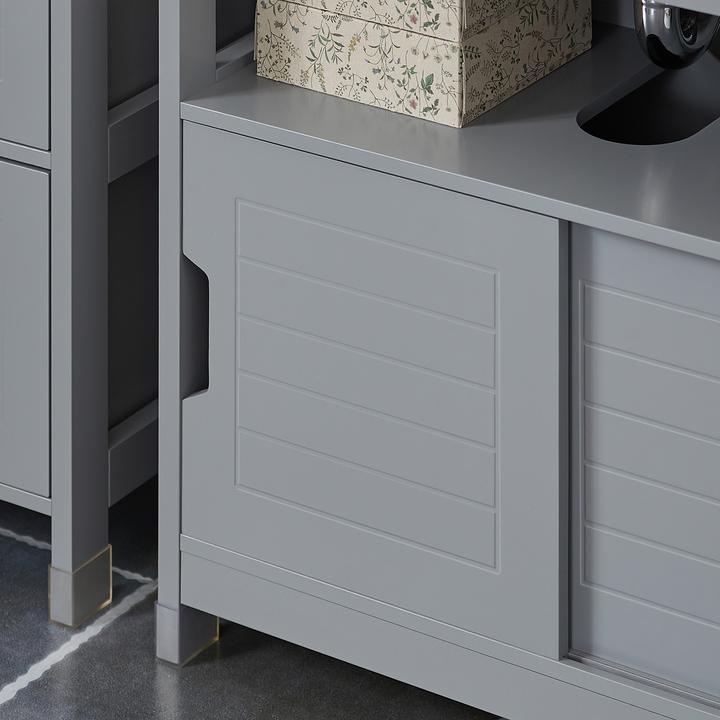 Produktbild SoBuy Waschbeckenunterschrank stahlgrau (60 x 30 x 61 cm)