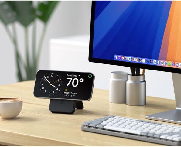 Actual product image Satechi OntheGo Magnetic Qi2 Powerbank Stand 10000 mAh Black (10000 mAh, 20 W)