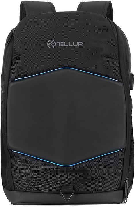 Tellur 15.6 Notebook Backpack Illuminated Strip, USB port, juodas