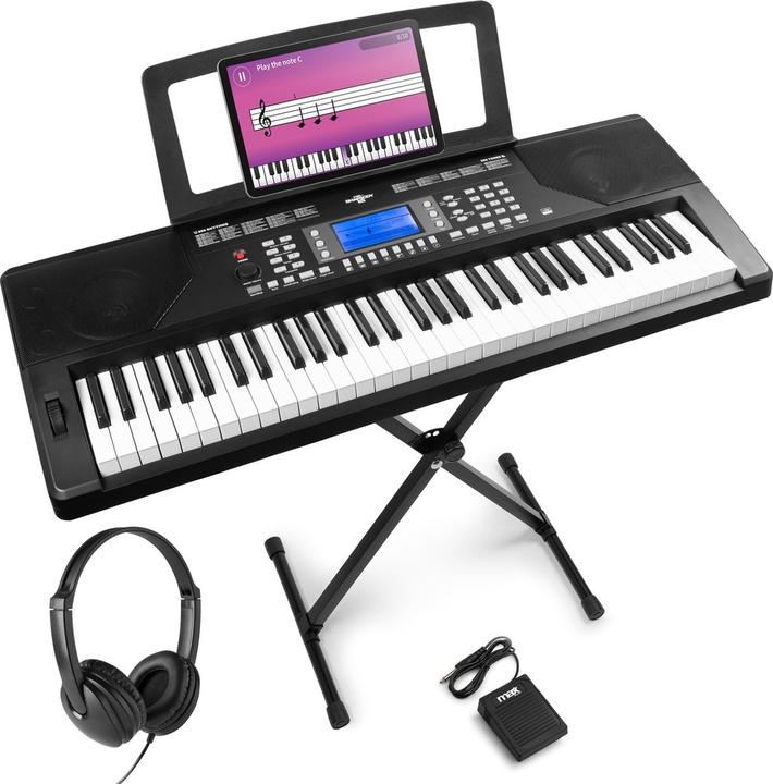 Max Rhapsody61P keyboard set met sutainpedaal, standaard en koptelefoon - Complete (61 Sleutels)