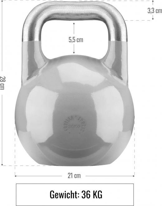 Produktbild Gorilla Sports Kettlebell Competition (1 x 32 kg, 1 x 20 kg, 1 x 24 kg, 1 x 28 kg, 1 x 8 kg, 1 x 16 kg, 1 x 12 kg)