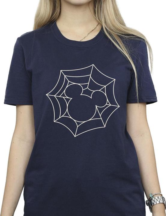 Actual product image Disney Womens/Ladies Mickey Mouse Spider Web Cotton Boyfriend T-Shirt (L)
