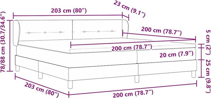 Produktbild vidaXL Boxspringbett (200 x 200 cm)