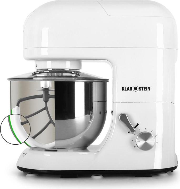 Produktbild Klarstein Lucia Bianca Küchenmaschine inkl Fleischwolf1200W, 5 Liter, Weiss (1200 W)