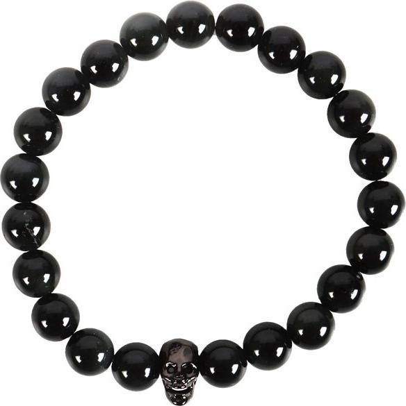 Actual product image Something Different Obsidian Skull Bracelet (100% synthetic material)