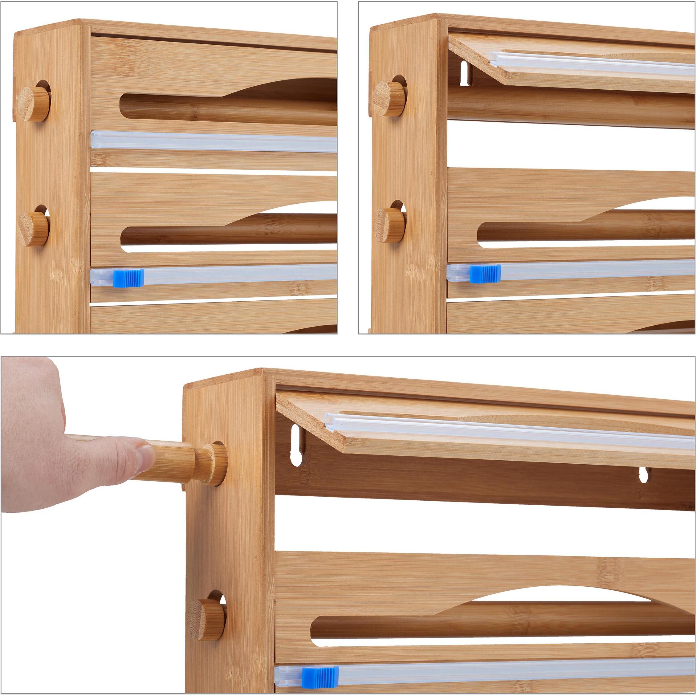 Thumbnail - Relaxdays Folienspender, Küchenrollenhalter, Braun