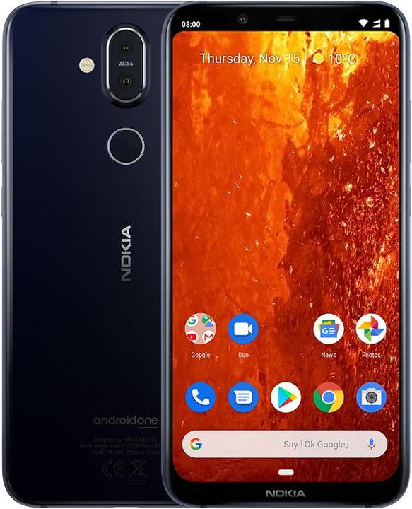 Produktbild Nokia 8.1 (64 GB, Blue, 6.18", Hybrid Dual SIM, 4G)
