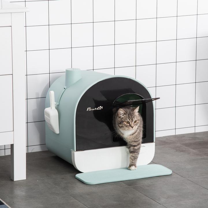 Produktbild PawHut Katzentoilette mit Holzbeine (Katzenklo geschlossen)