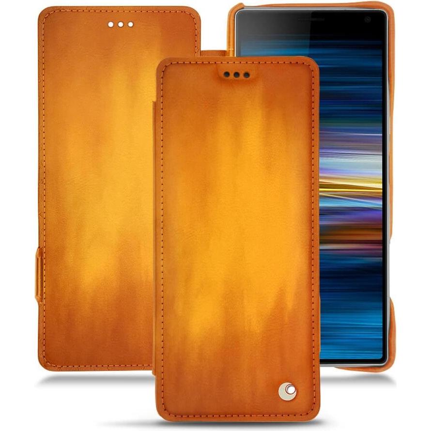 Noreve Lederschutzhülle horizontal (Sony Xperia 10 Plus), Smartphone Hülle, Orange