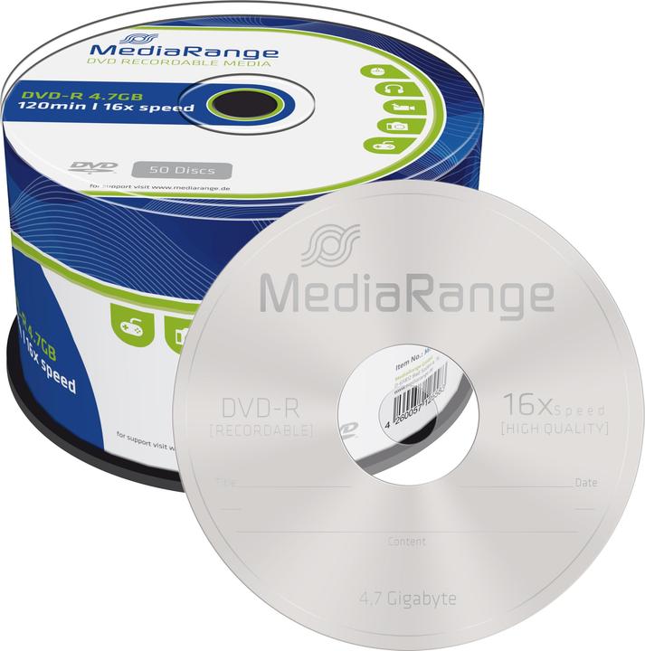 Productafbeelding MediaRange DVD-R 4,7GB, 50 spoelen (50 x)