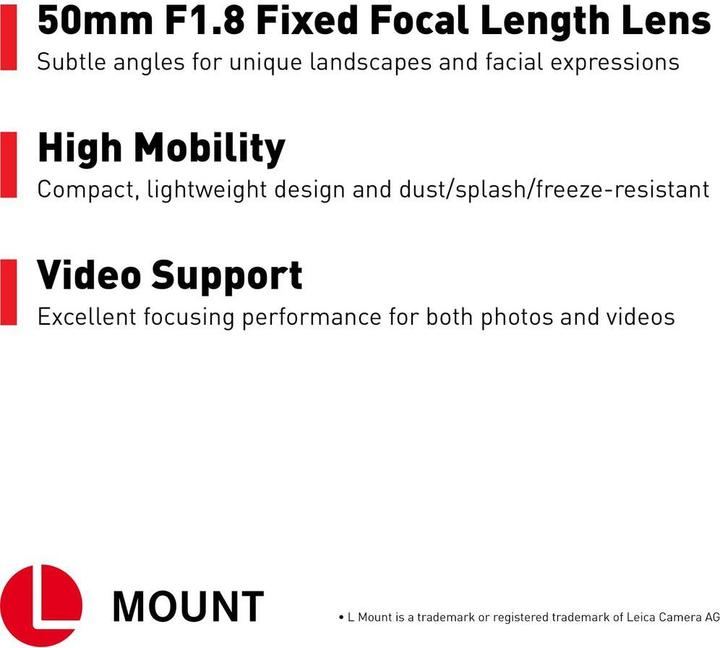 Actual product image Panasonic Lumix S 50mm f/1.8 (Leica L, full size)