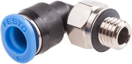 Festo Push-in Elbow Fitting, Male M7, 6mm