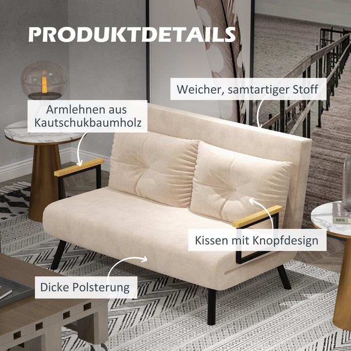 Actual product image Homcom Schlafsofa Stahl, Polyester Beige