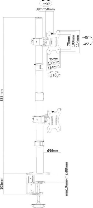Actual product image Neomounts Monitorius flat screen table mount (Table, 32")