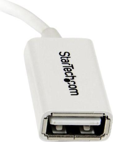 Actual product image StarTech Micro USB to USB OTG Adapter male / female - Micro USB to USB cable 12cm - On The Go cable - White (0.12 m, USB 2.0)