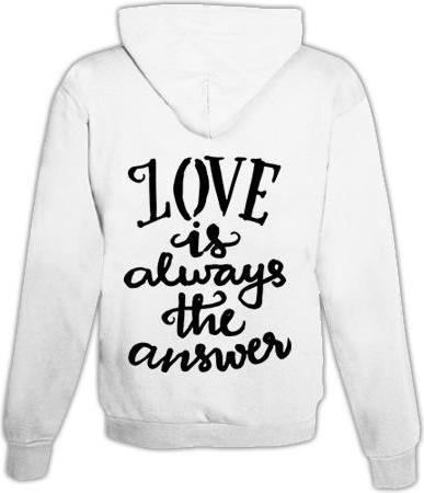 Immagine prodotto Schwesternuhr La felpa con cappuccio Love è la risposta Unisex (XL)