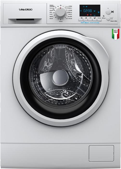 SanGiorgio F1012D9 Frontlader-Waschmaschine 10 kg 1200 U/min Weiss (10 kg, Links)