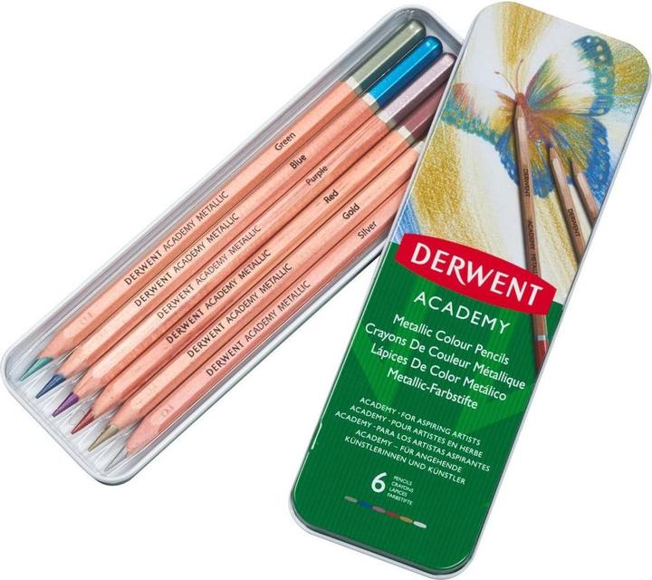 Produktbild Derwent Farbstifte Academy Metallic 6 Stück