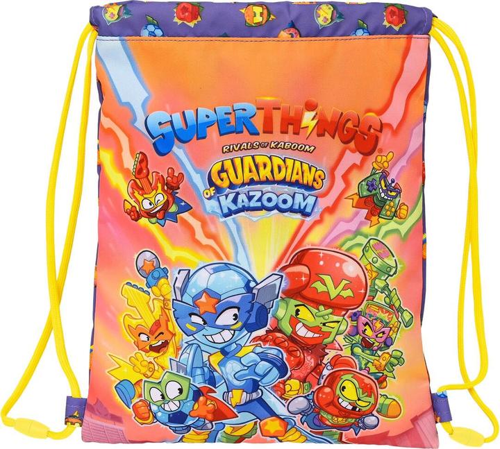 Actual product image Superthings Backpack bag with straps Guardians of Kazoom Purple Yellow (26 x 34 x 1 cm)