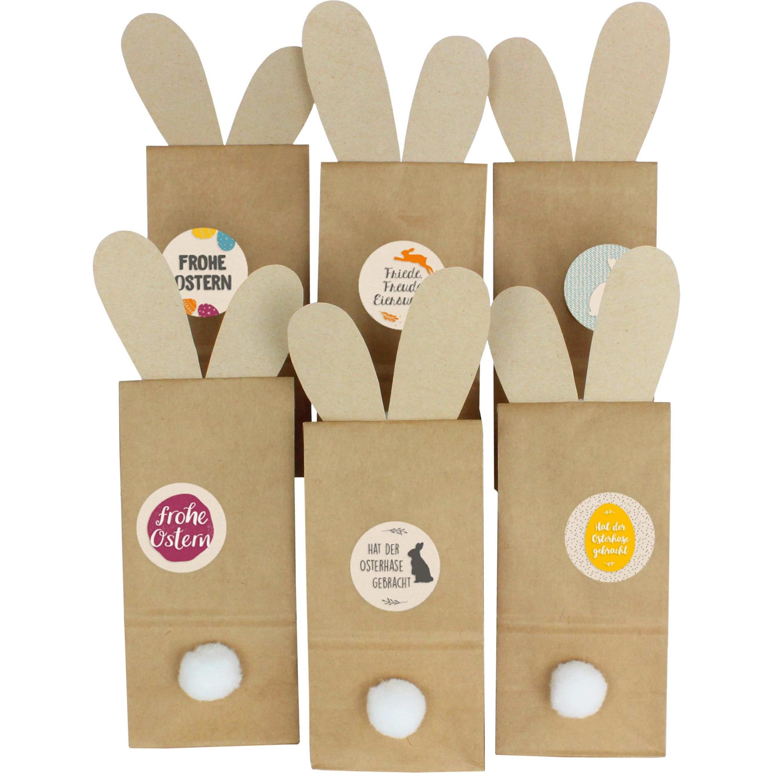 Achat 12 Sachets Cadeaux Imprimés Pour Pâques - Avec Tête De Lapin