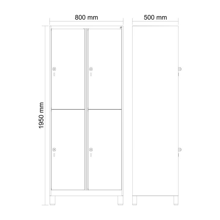 Actual product image C+P Doppel-Garderobenschrank Classic Plus, Abteilbreite 40 cm, mit Füssen (80 cm, 185 cm)