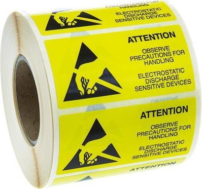 Actual product image RS PRO Paper label/symbol "ATTENTION",38x75mm