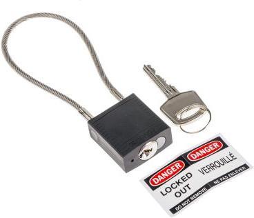 Actual product image Brady SafetyPadlocks-CompactCable Keyed Yellow
