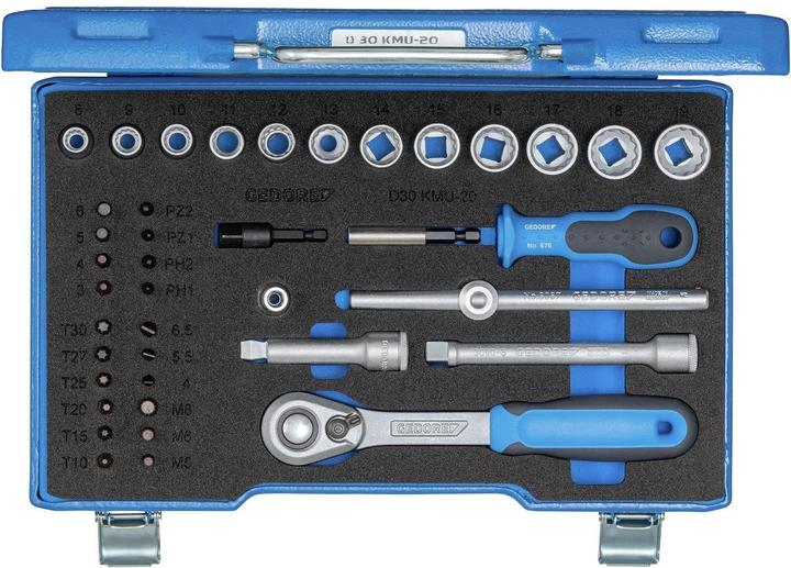 Actual product image Gedore D 30 KMU-20 Socket spanner set 3/8" 40 pieces IN-IS-PH-PZ-TX-XZN (3/8")